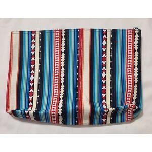 Thirty-One Southwest Stripe Cosmetics Makeup Pouch  Womens Travel Organizer Bag